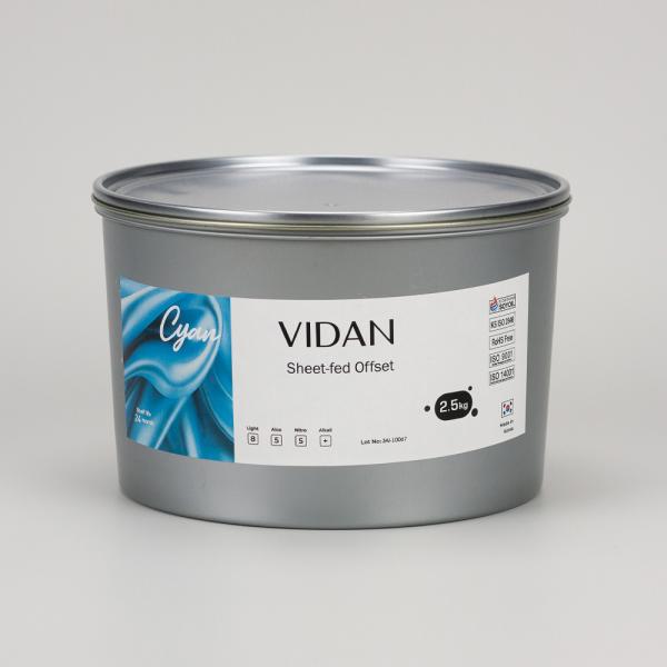 Vidan cyan - офсетная краска для листовой печати синяя, 2,5кг