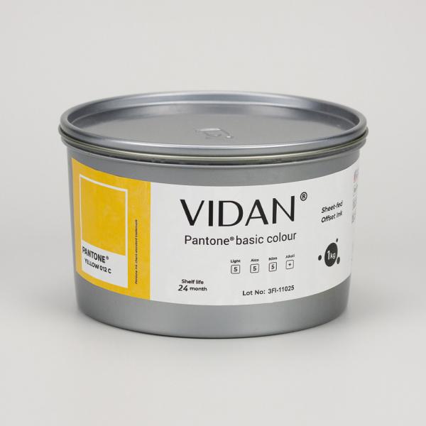 Vidan Pantone Yellow 012 C - офсетная краска для листовой печати, 1кг
