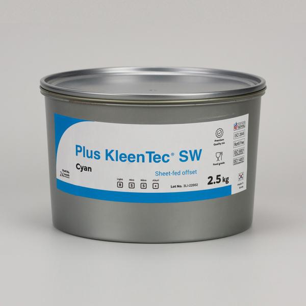Plus Kleentec SW cyan - офсетная краска для листовой печати синяя, 2,5кг