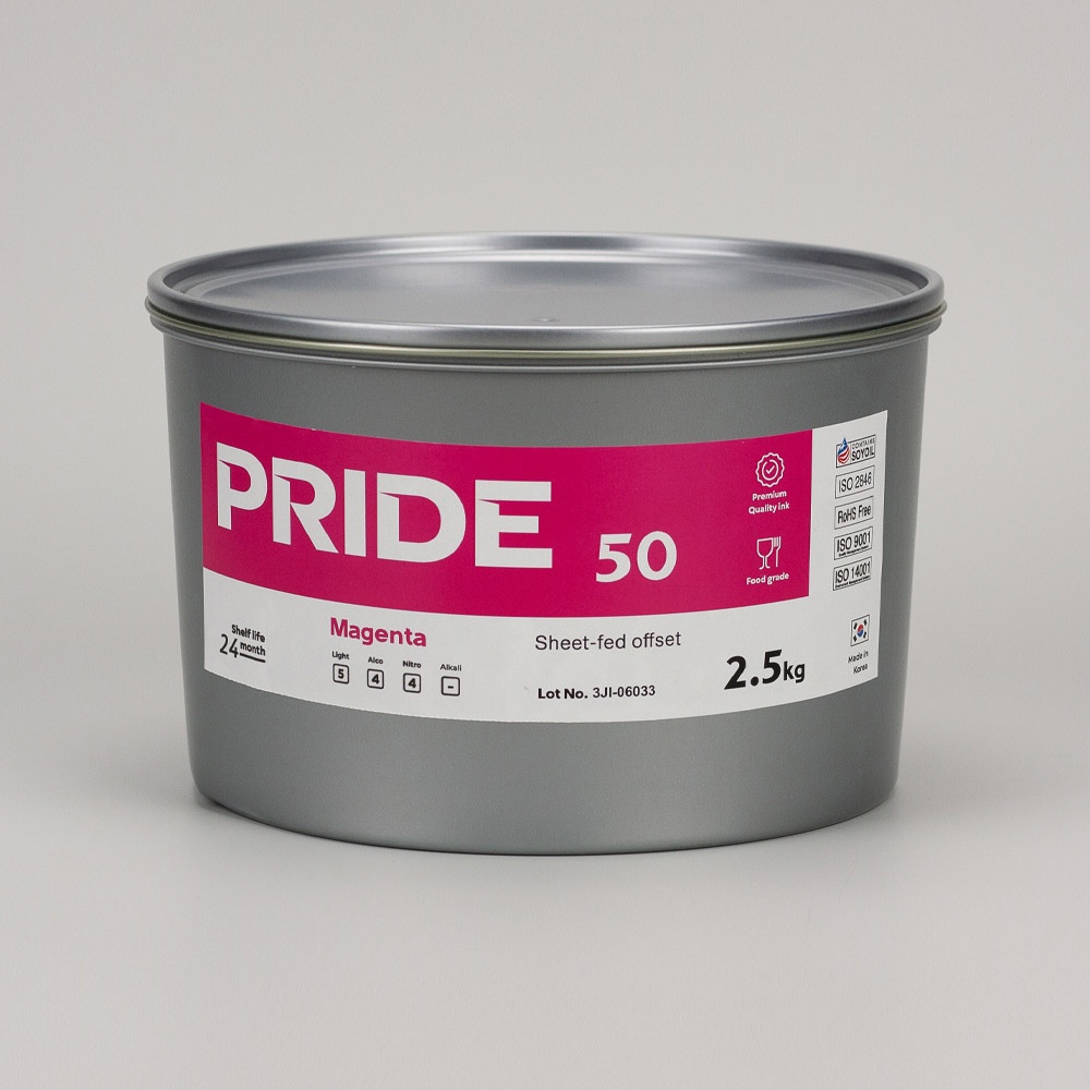 Pride 50 magenta - офсетная краска для листовой печати пурпурная, 2,5кг