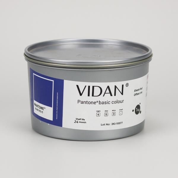 Vidan Pantone Blue 072 C - офсетная краска для листовой печати, 1кг