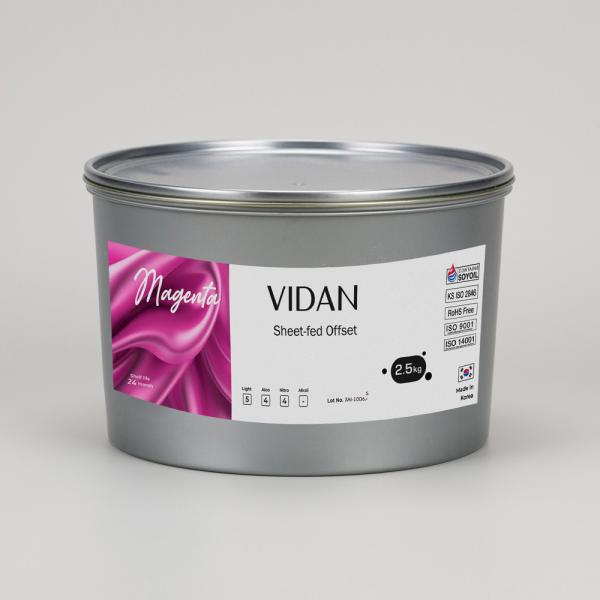 Vidan magenta - офсетная краска для листовой печати пурпурная, 2,5кг