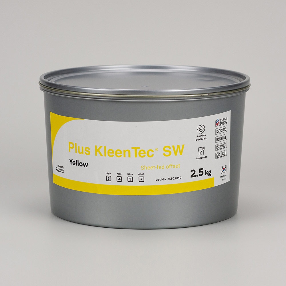 Plus Kleentec SW yellow - офсетная краска для листовой печати желтая, 2,5кг