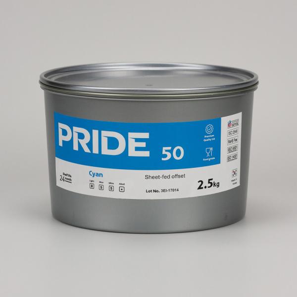 Pride 50 cyan - офсетная краска для листовой печати синяя, 2,5кг