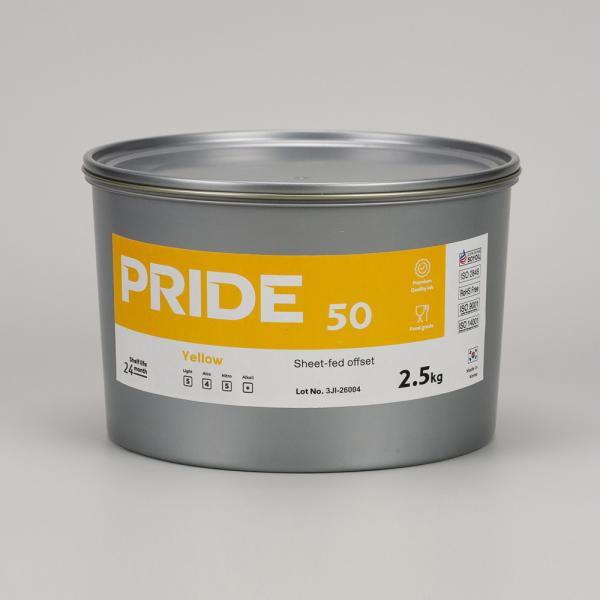 Pride 50 yellow - офсетная краска для листовой печати желтая, 2,5кг