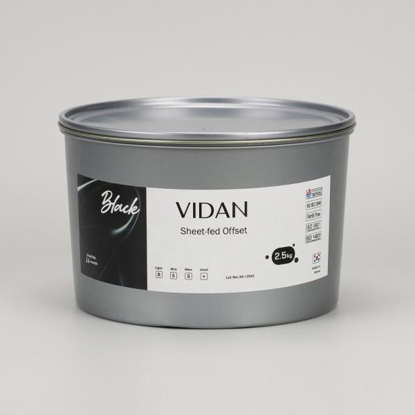 Vidan black - офсетная краска для листовой печати черная, 2,5кг