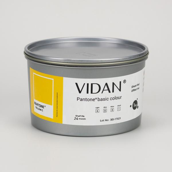 Vidan Pantone Yellow C - офсетная краска для листовой печати, 1кг