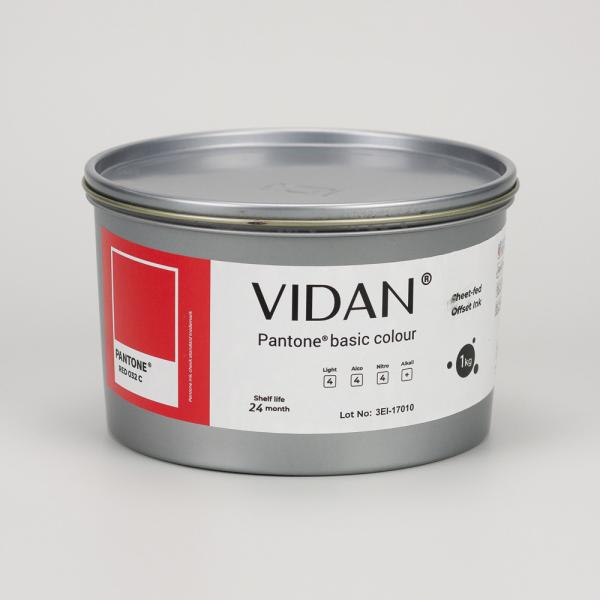Vidan Pantone Red 032 C - офсетная краска для листовой печати, 1кг