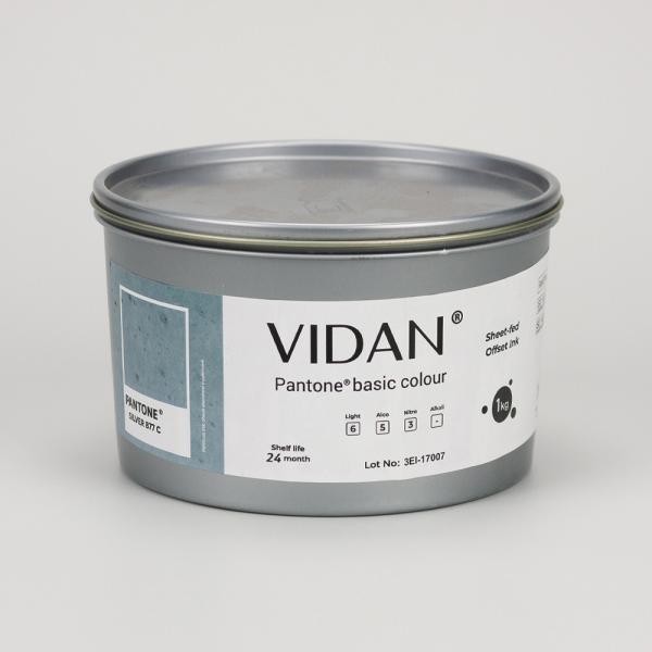 Vidan Silver 877 С - серебряная металлизированная офсетная краска, 1кг